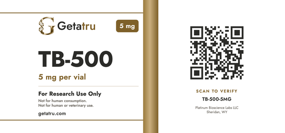 Matching label artwork · current-4de1d804f06abf58f96aa1a8: TB-500, 5 mg, TB-500-5MG