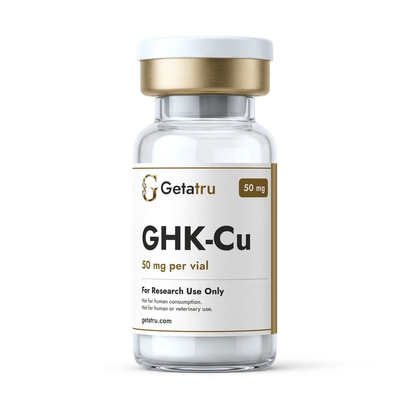 Getatru GHK-Cu packaging illustration; not lot or analytical evidence.